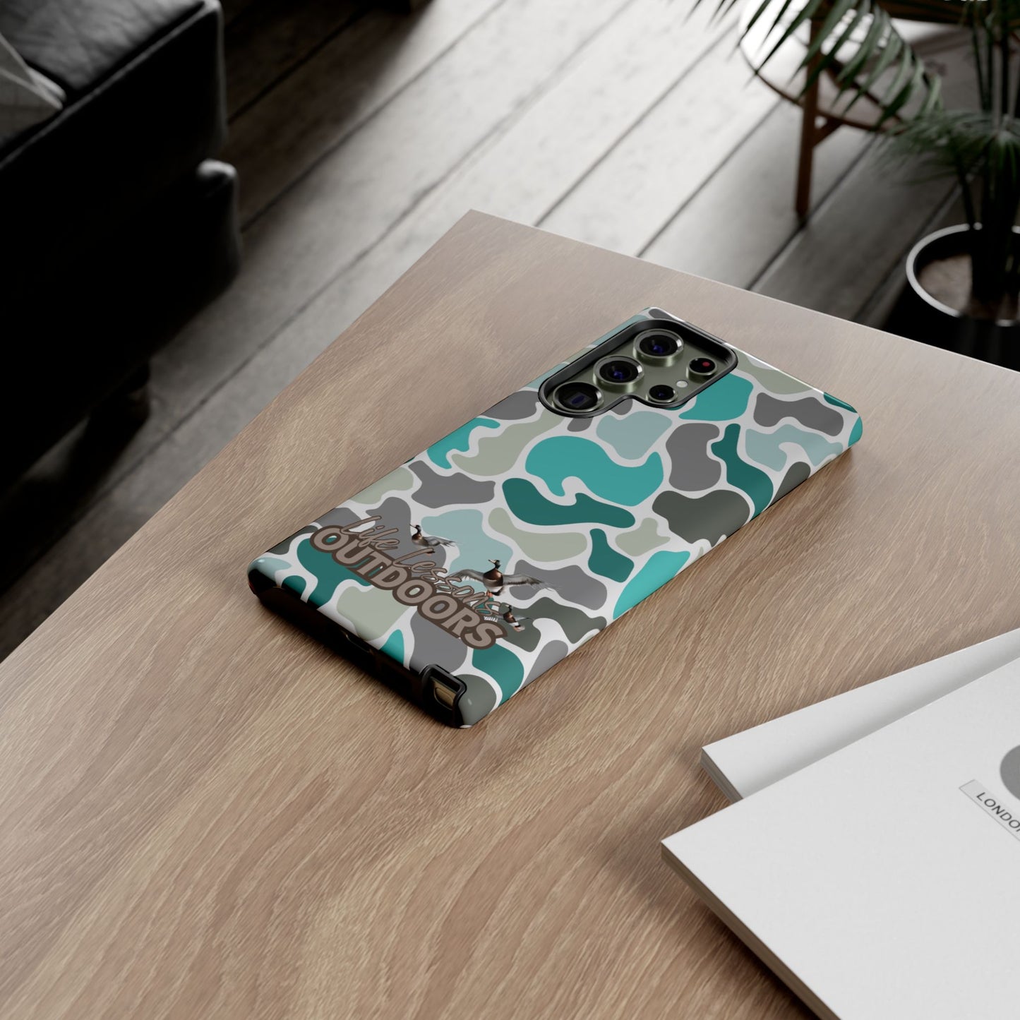 Turqoise old school camo Phone Case - Life Lessons Outdoors