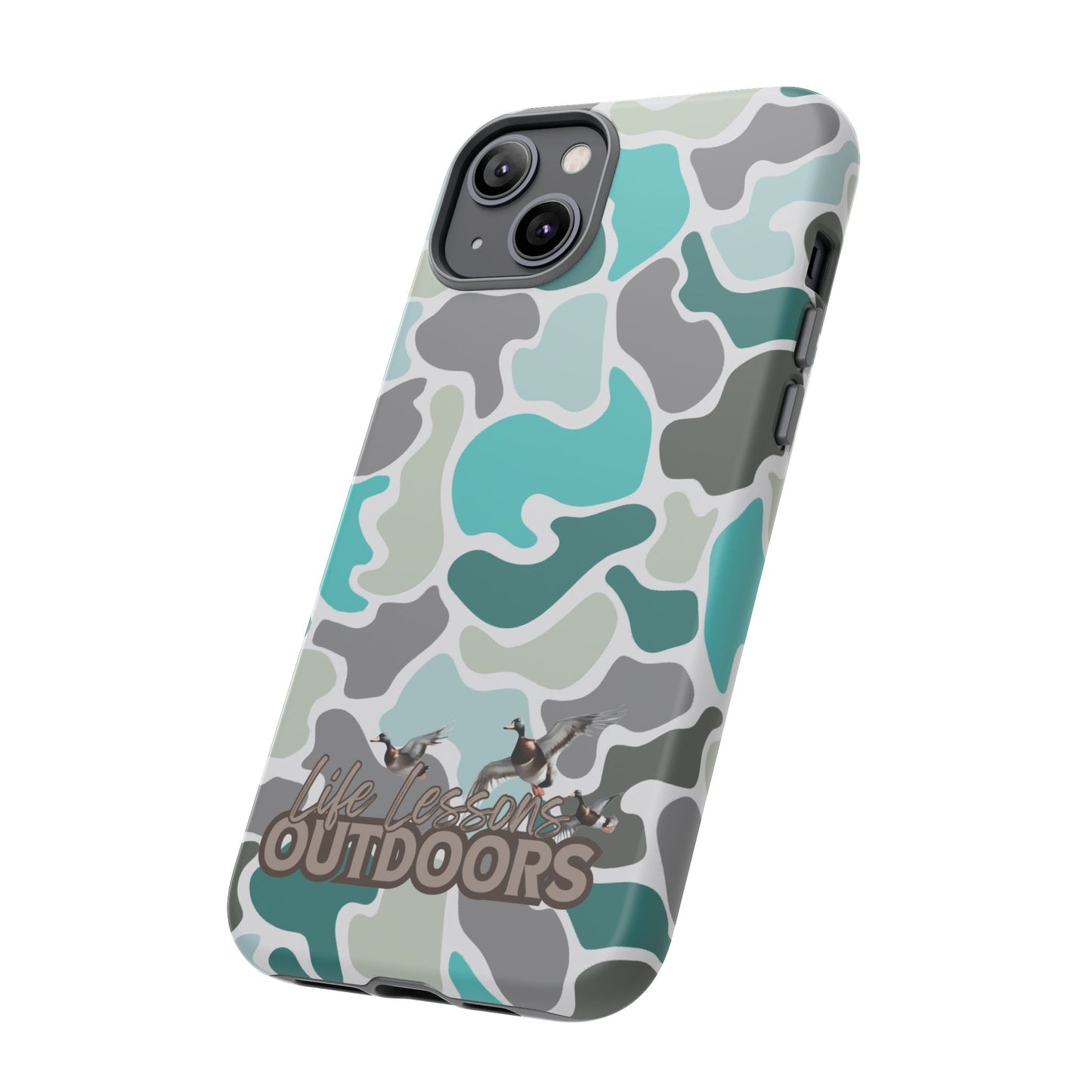 Turqoise old school camo Phone Case - Life Lessons Outdoors