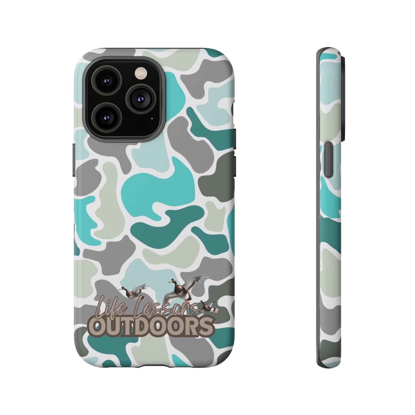 Turqoise old school camo Phone Case - Life Lessons Outdoors