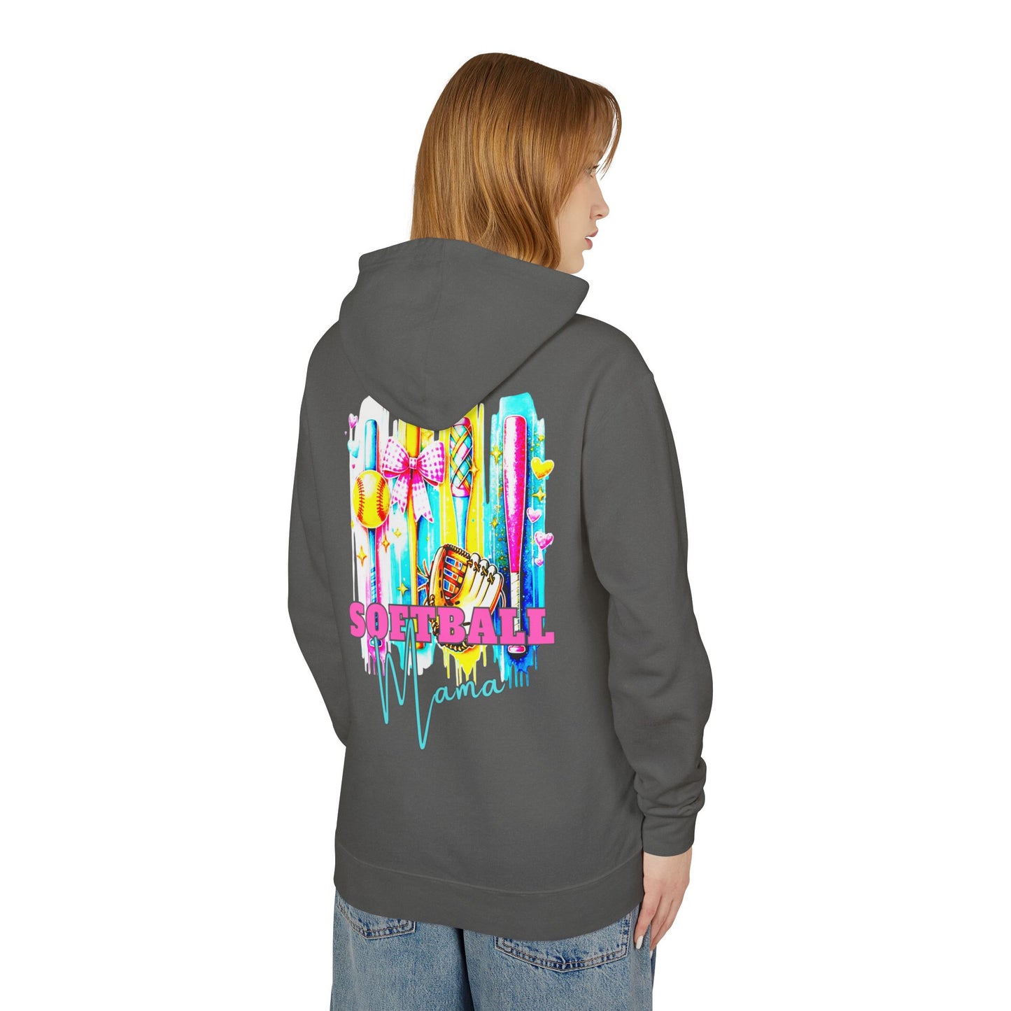 Fun Softball Mama Hoodie – Lightweight Unisex Sweatshirt for Game Days