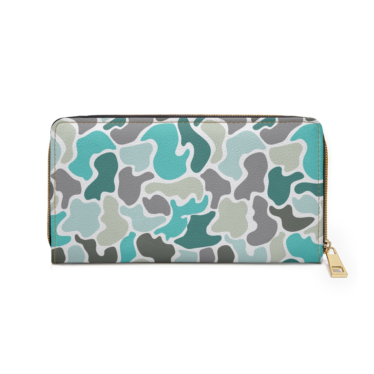 Trendy Turqoise Camouflage Zipper Wallet - Chic & Functional Accessory for Everyday Use