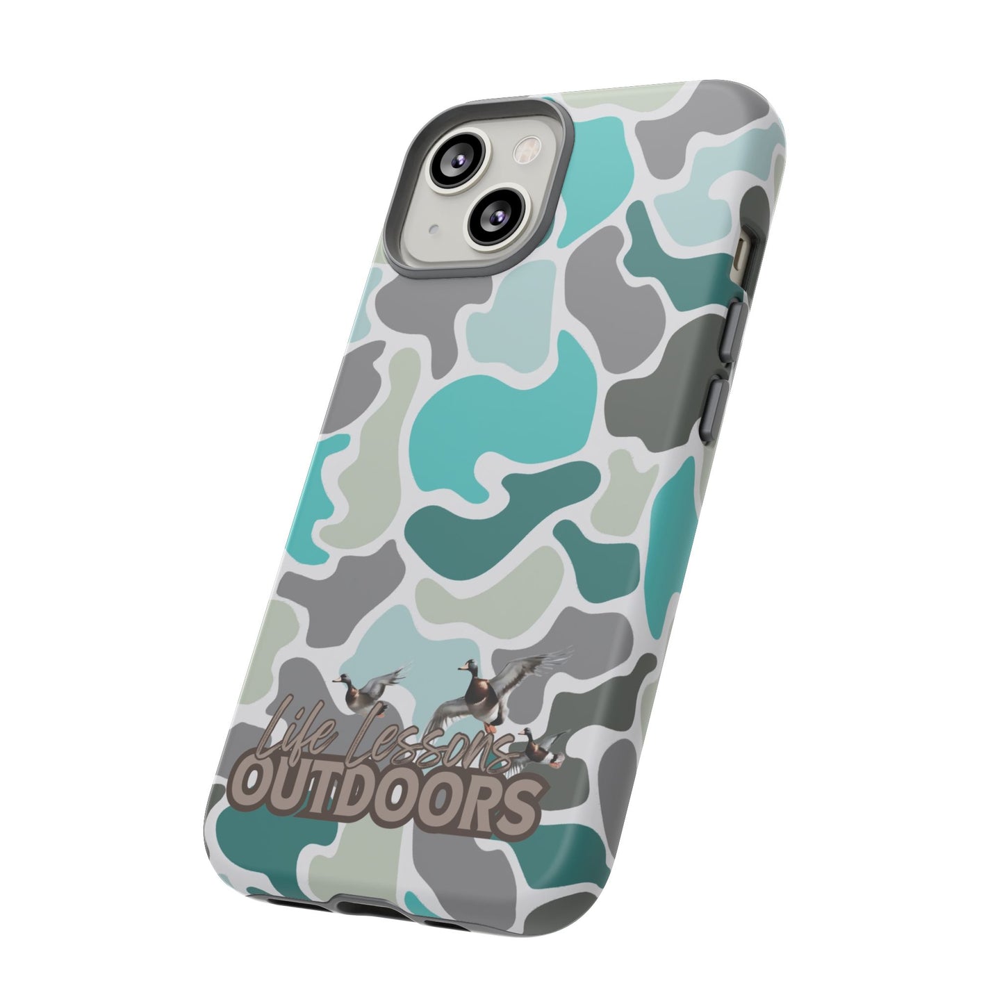 Turqoise old school camo Phone Case - Life Lessons Outdoors