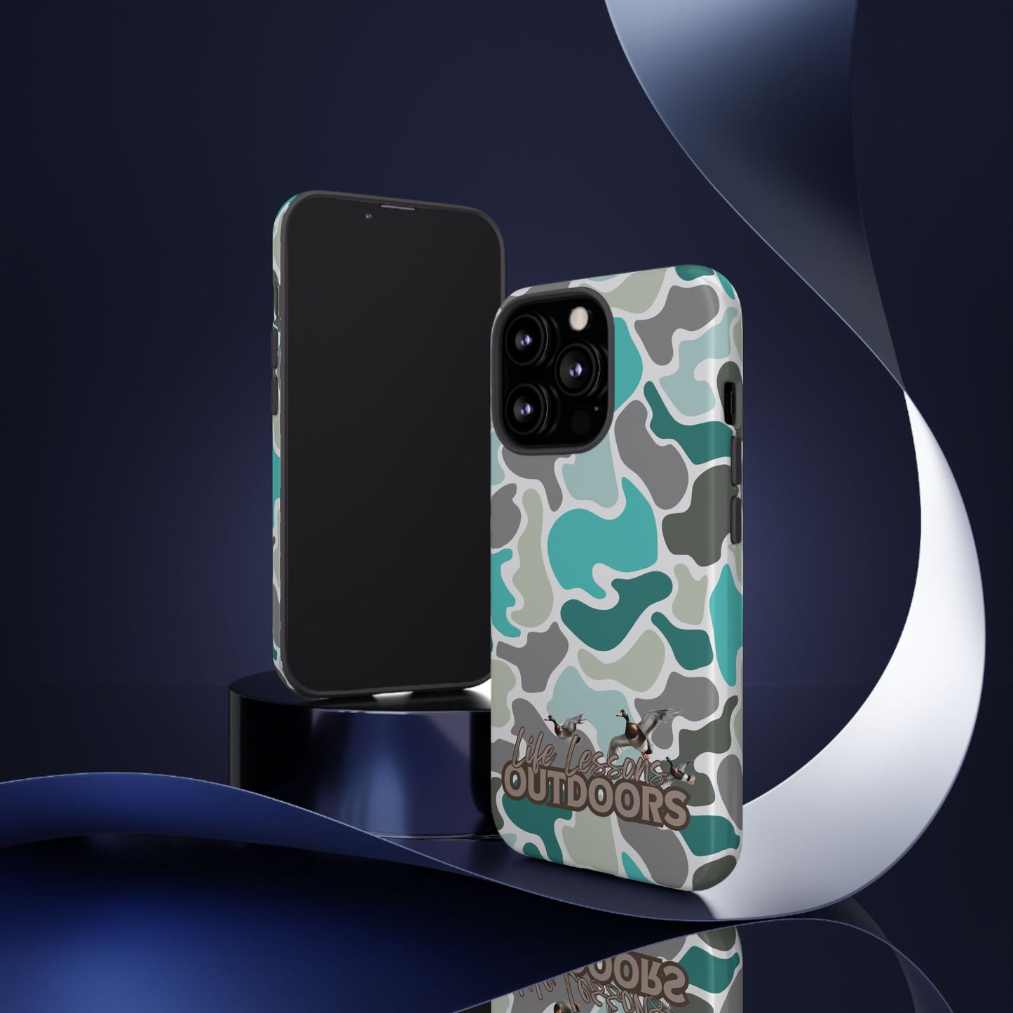 Turqoise old school camo Phone Case - Life Lessons Outdoors