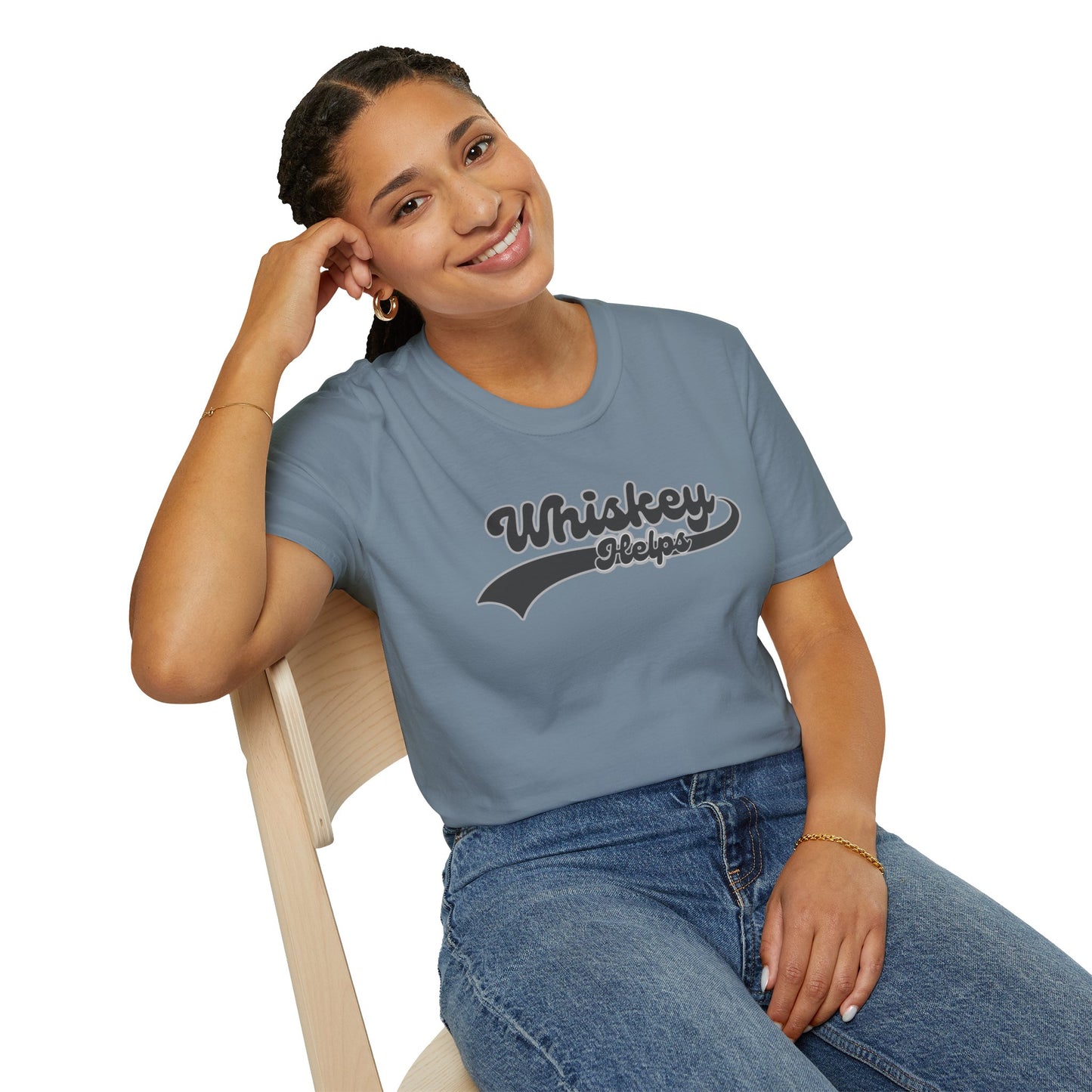 Whiskey Helps Unisex Softstyle T-Shirt - Fun Casual Tee for Whiskey Lovers