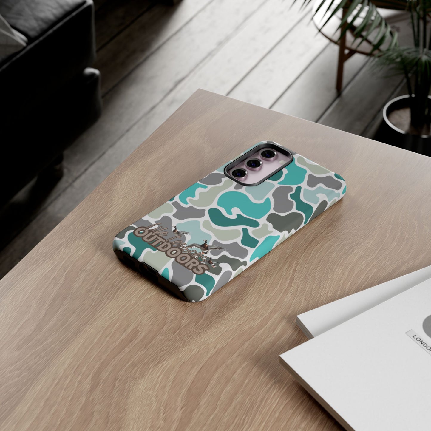 Turqoise old school camo Phone Case - Life Lessons Outdoors