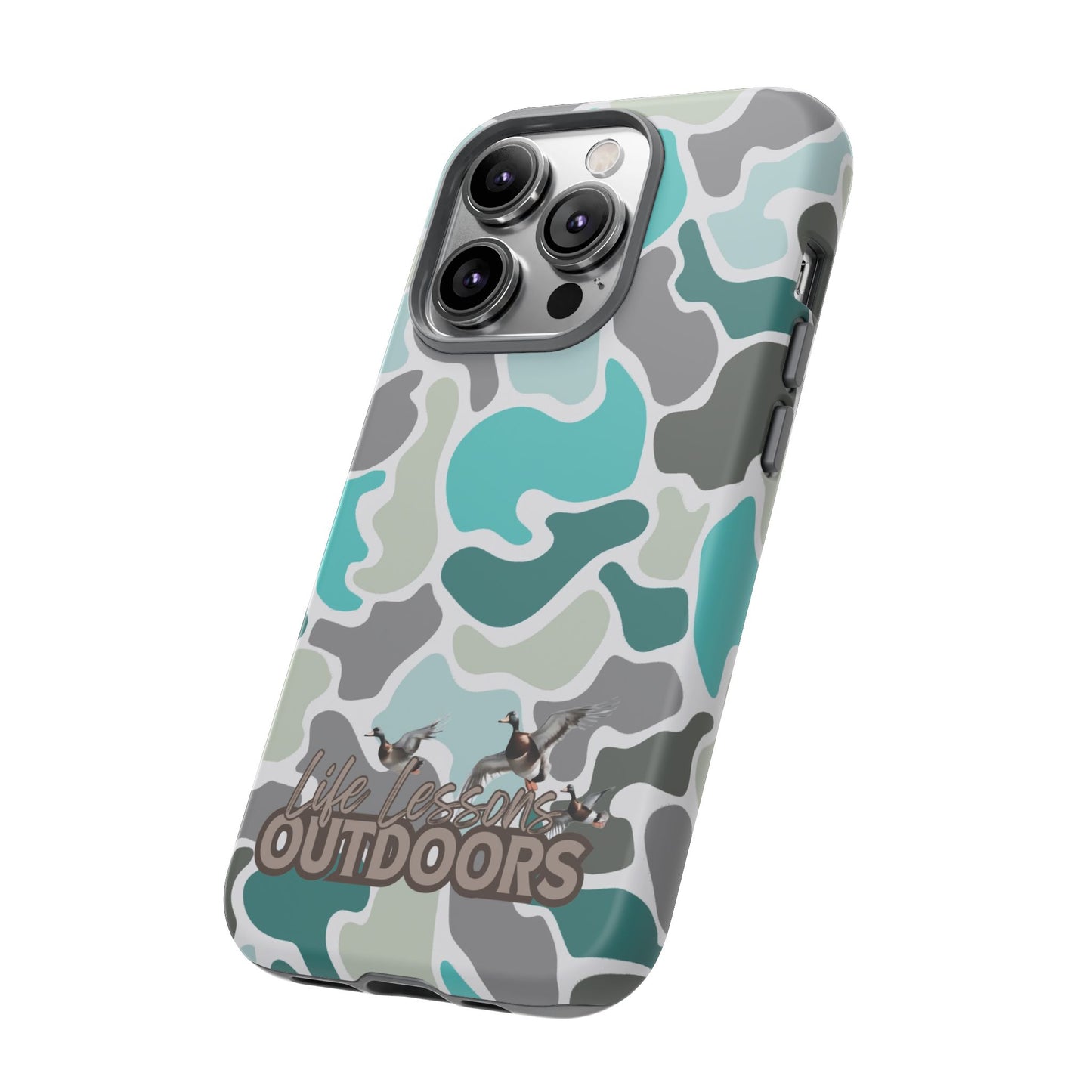 Turqoise old school camo Phone Case - Life Lessons Outdoors