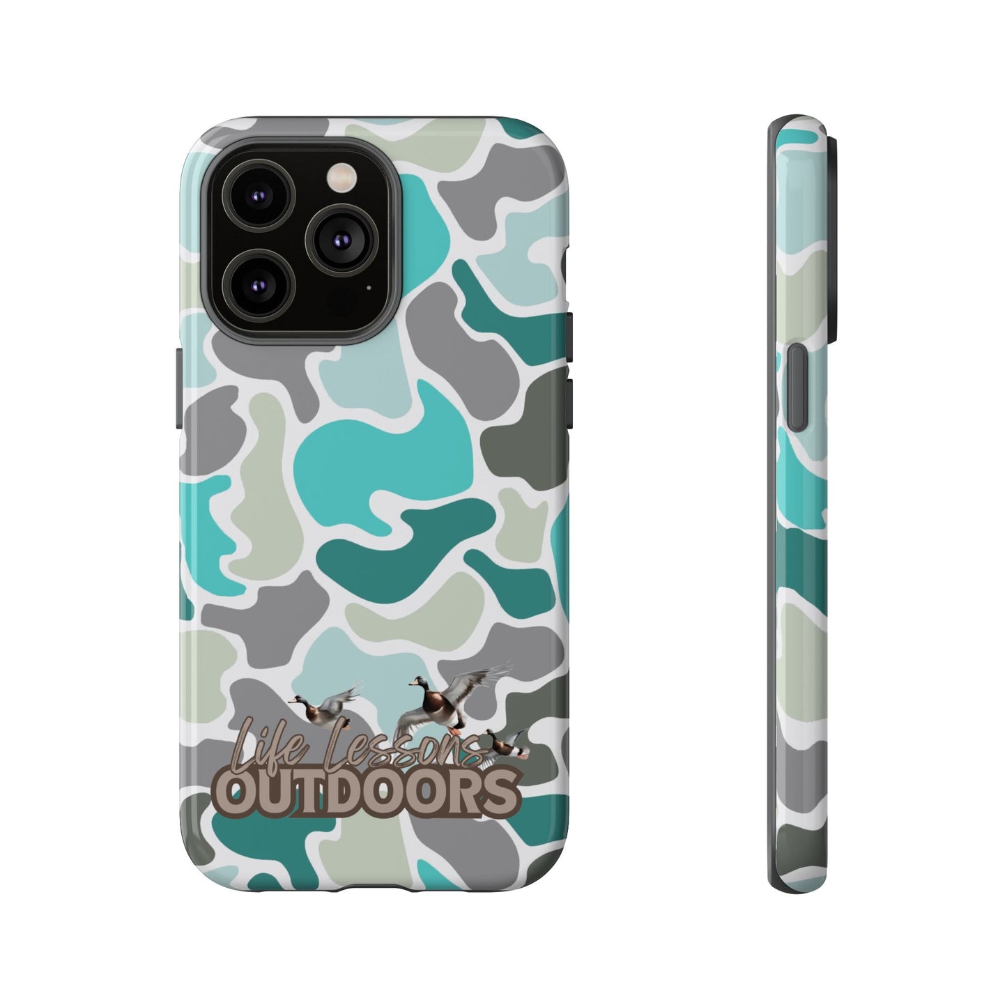 Turqoise old school camo Phone Case - Life Lessons Outdoors