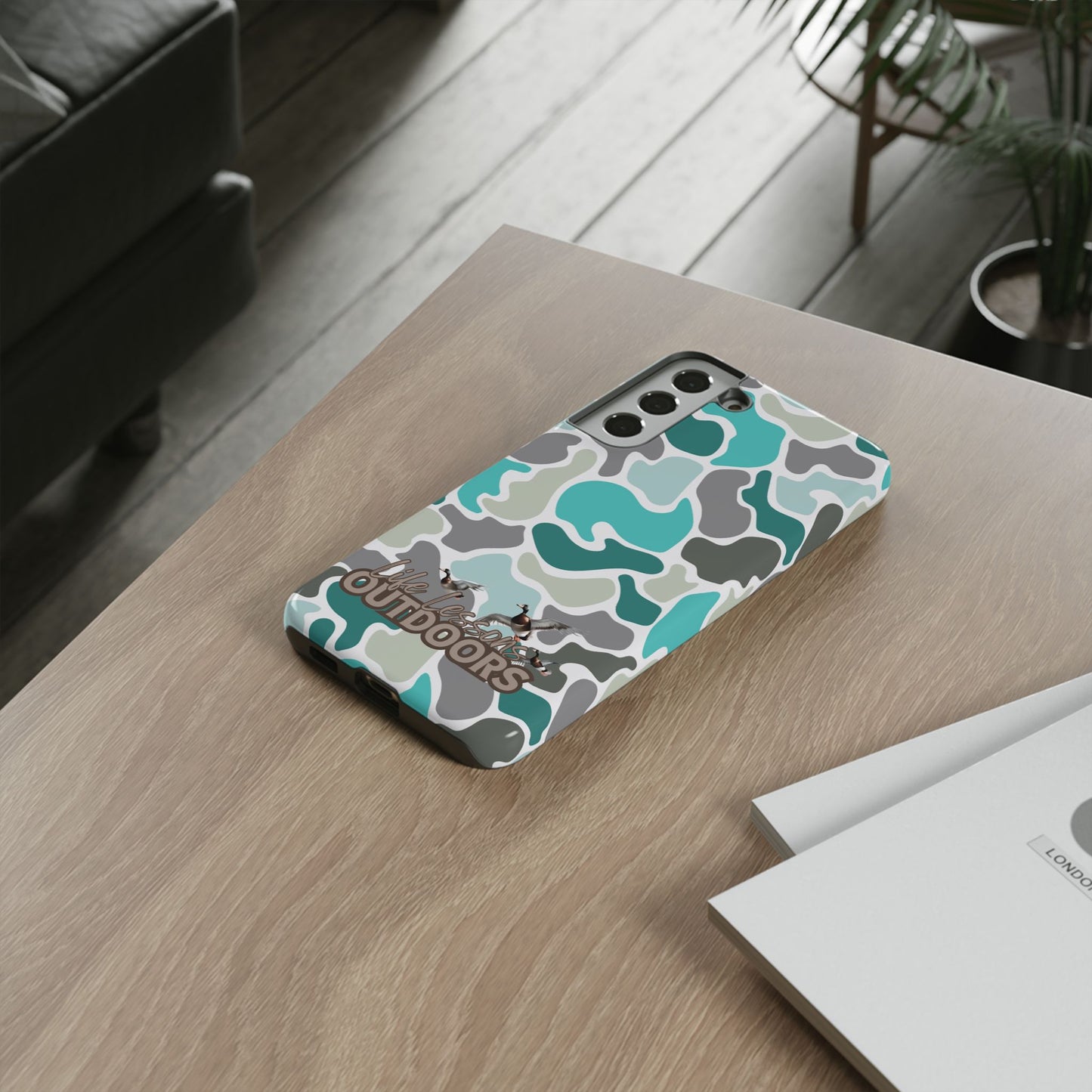 Turqoise old school camo Phone Case - Life Lessons Outdoors