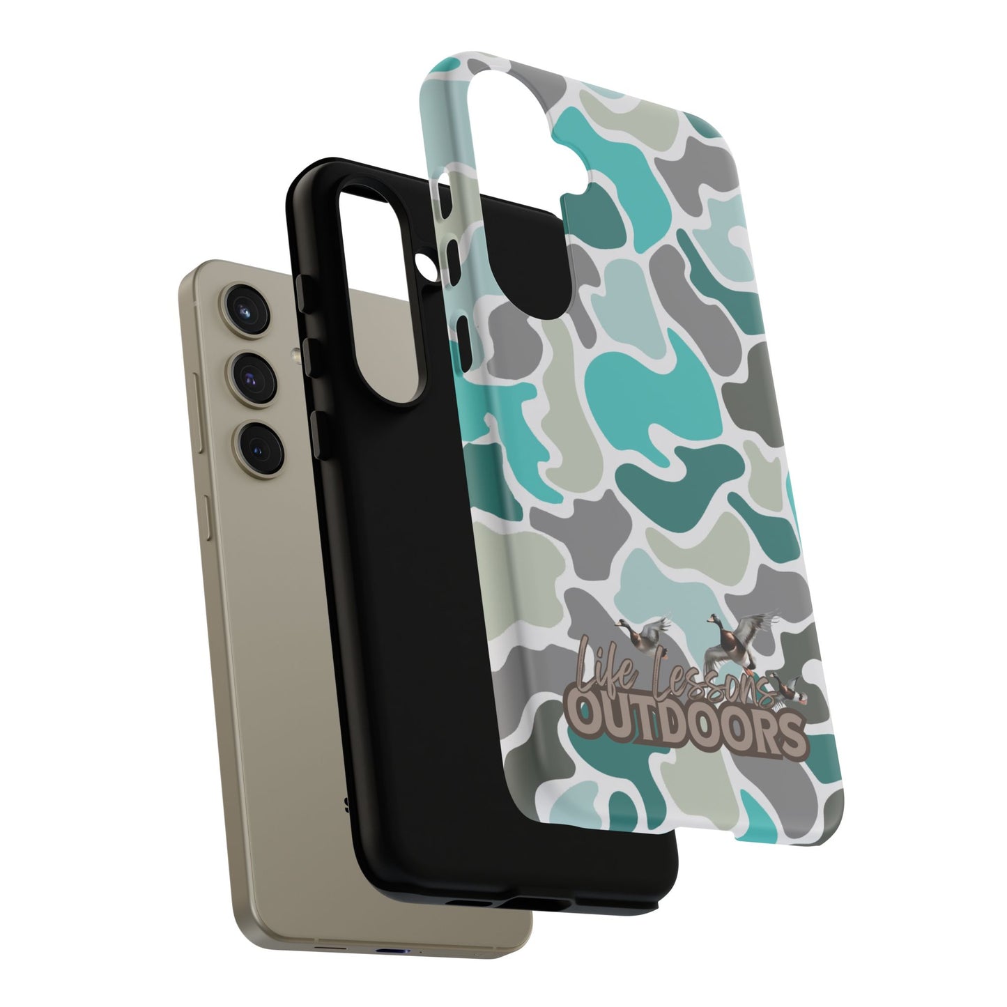 Turqoise old school camo Phone Case - Life Lessons Outdoors