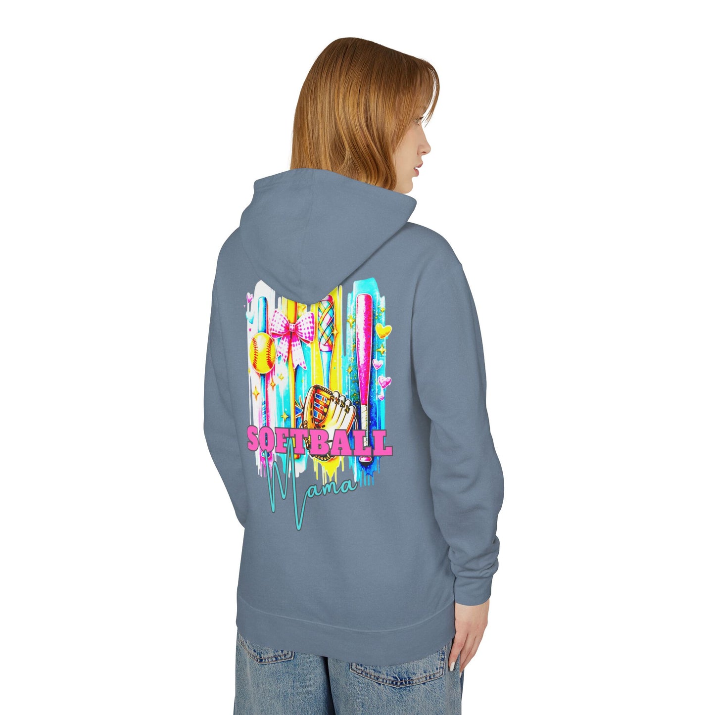 Fun Softball Mama Hoodie – Lightweight Unisex Sweatshirt for Game Days