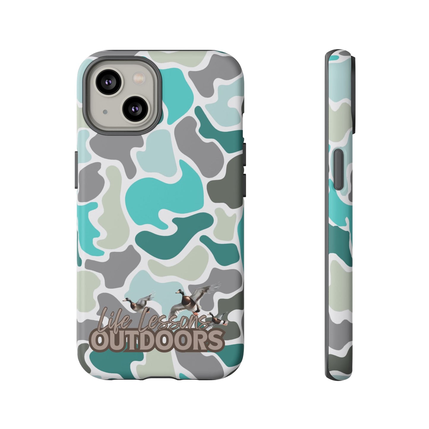 Turqoise old school camo Phone Case - Life Lessons Outdoors
