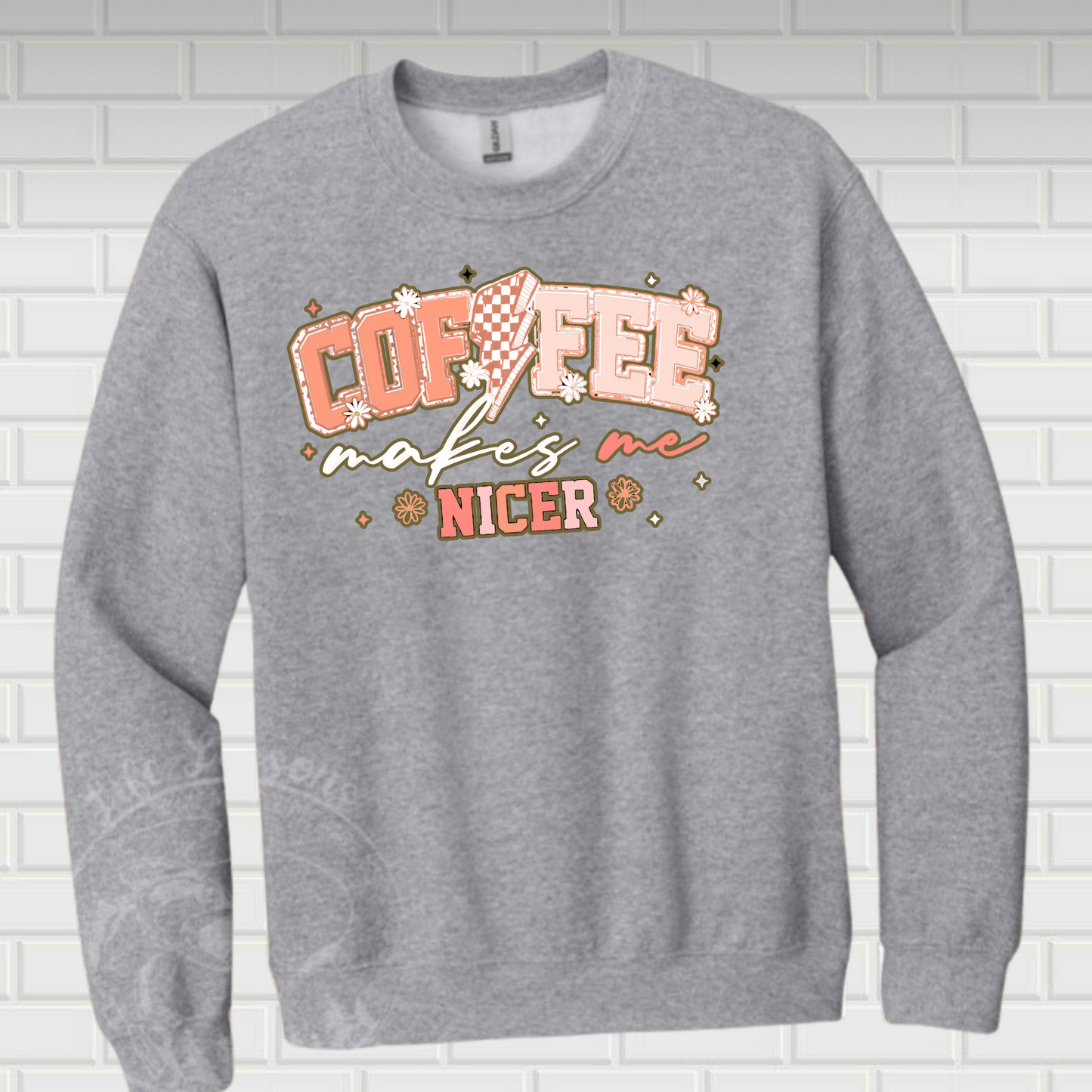 Coffee makes me nicer Fleece crew