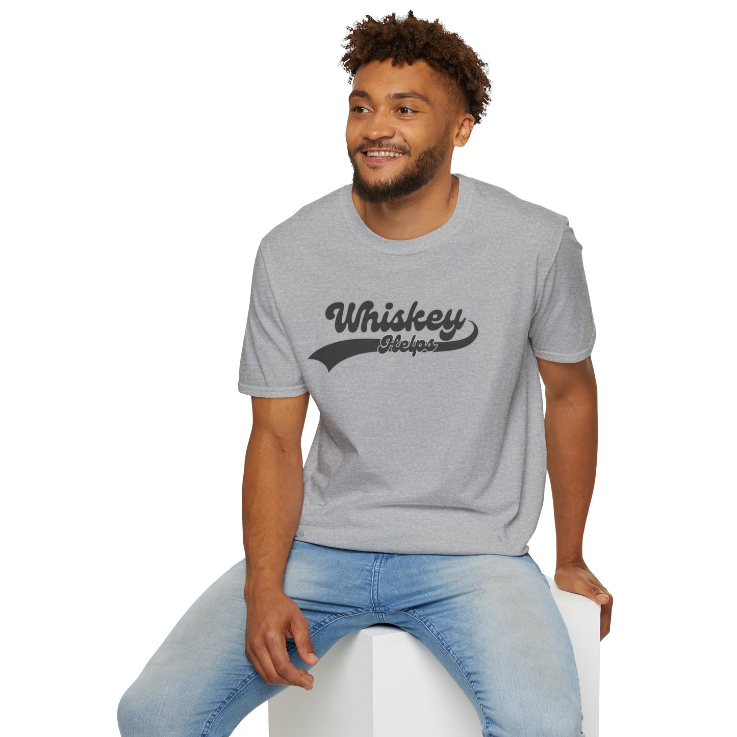 Whiskey Helps Unisex Softstyle T-Shirt - Fun Casual Tee for Whiskey Lovers
