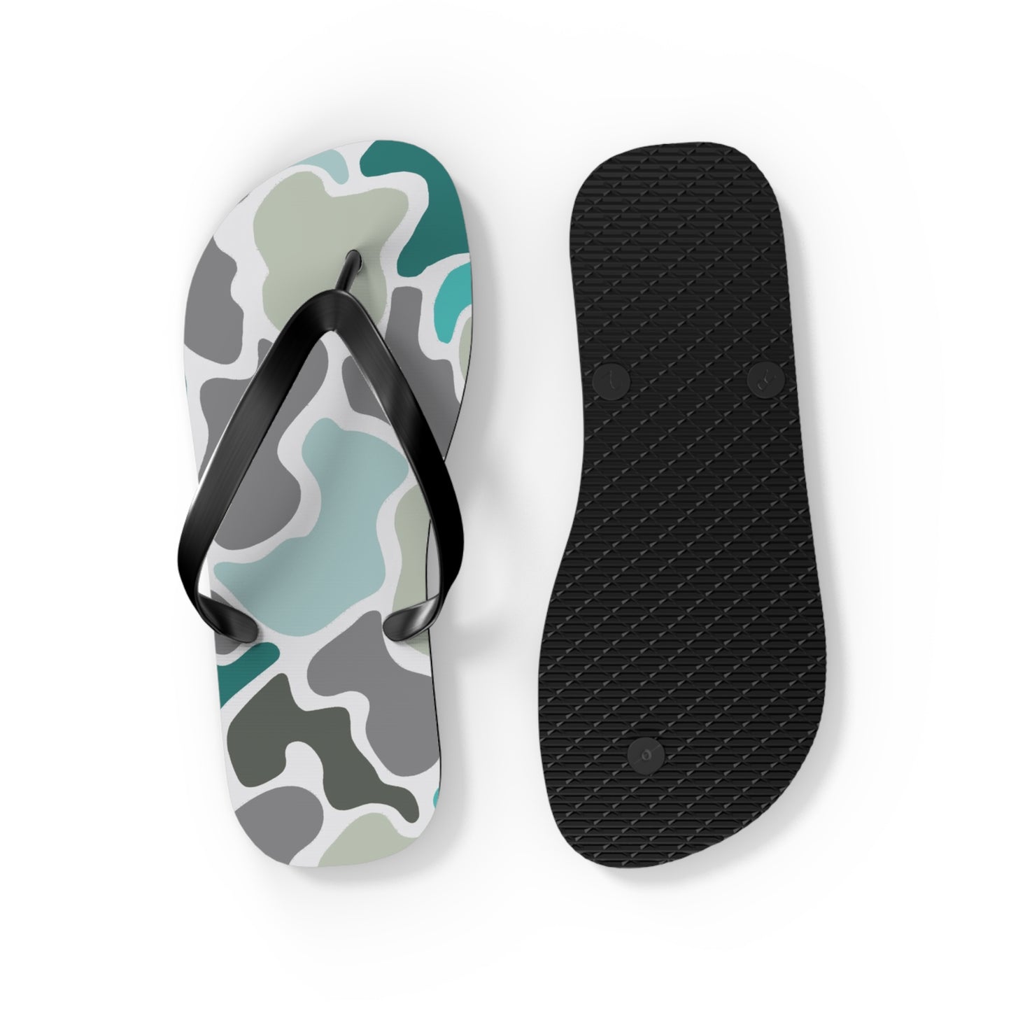 Turqois Camo Flip Flops - Comfortable Summer Sandals