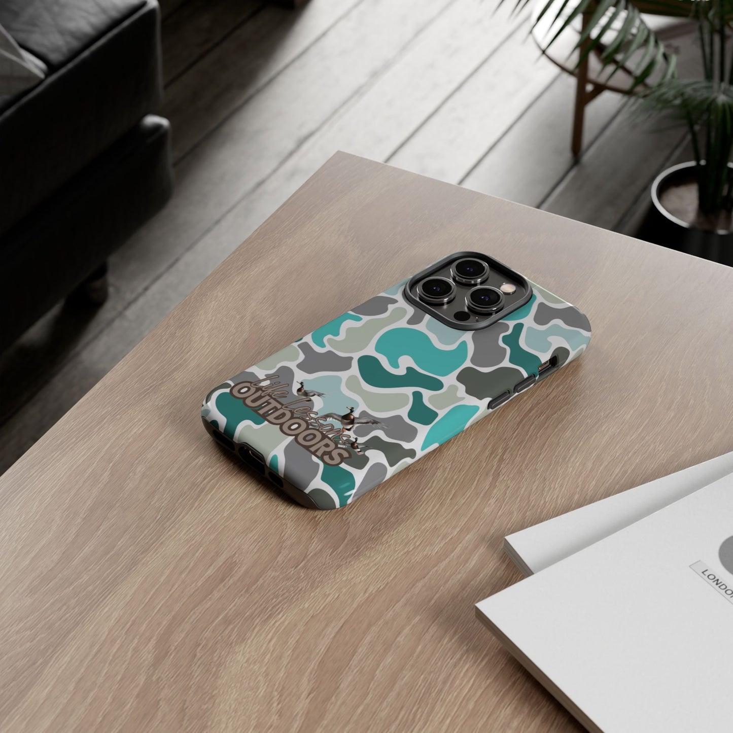 Turqoise old school camo Phone Case - Life Lessons Outdoors