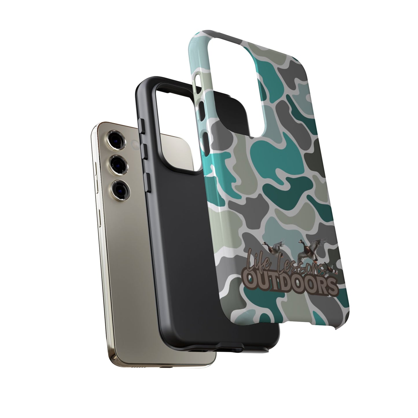 Turqoise old school camo Phone Case - Life Lessons Outdoors