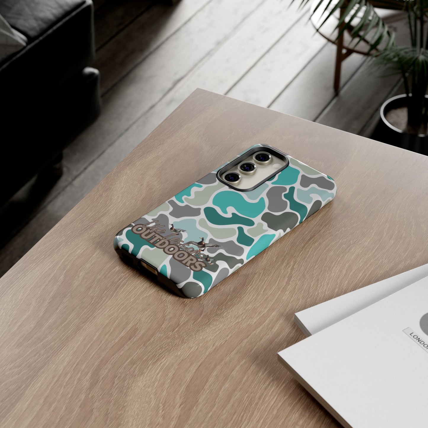 Turqoise old school camo Phone Case - Life Lessons Outdoors