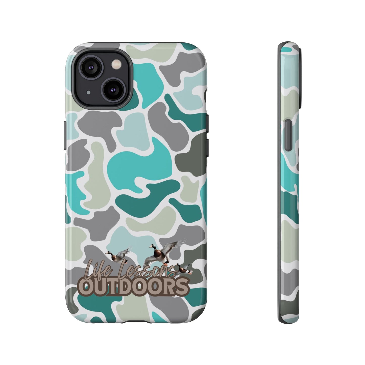 Turqoise old school camo Phone Case - Life Lessons Outdoors