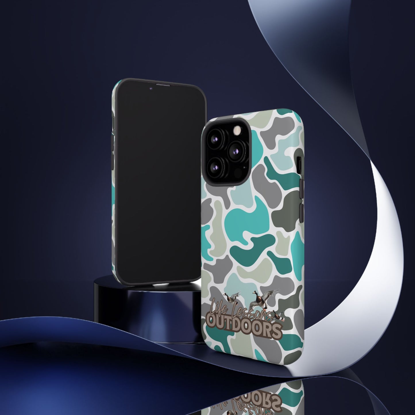 Turqoise old school camo Phone Case - Life Lessons Outdoors