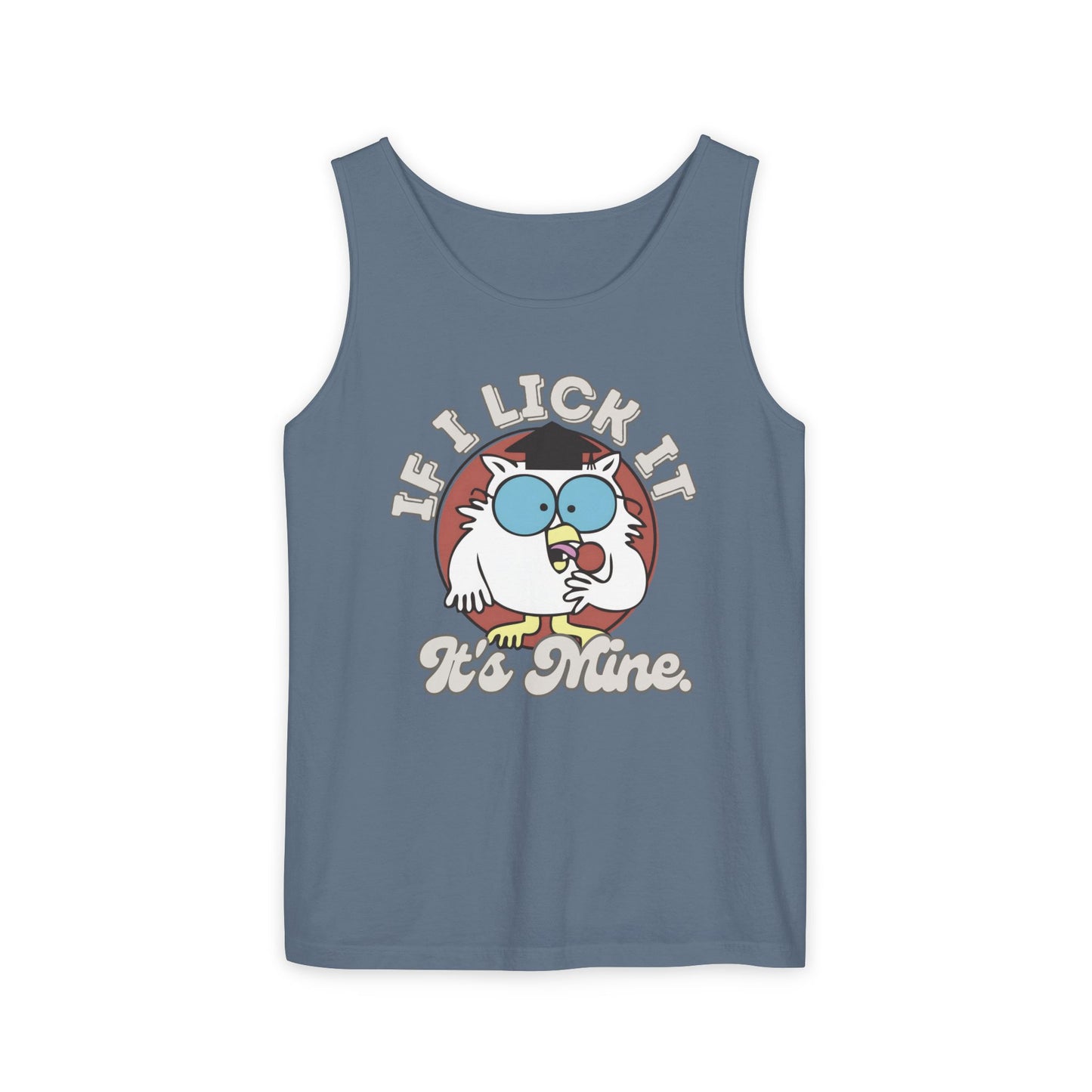 Unisex Funny Graphic Tank Top - 'If I Lick It, It's Mine'