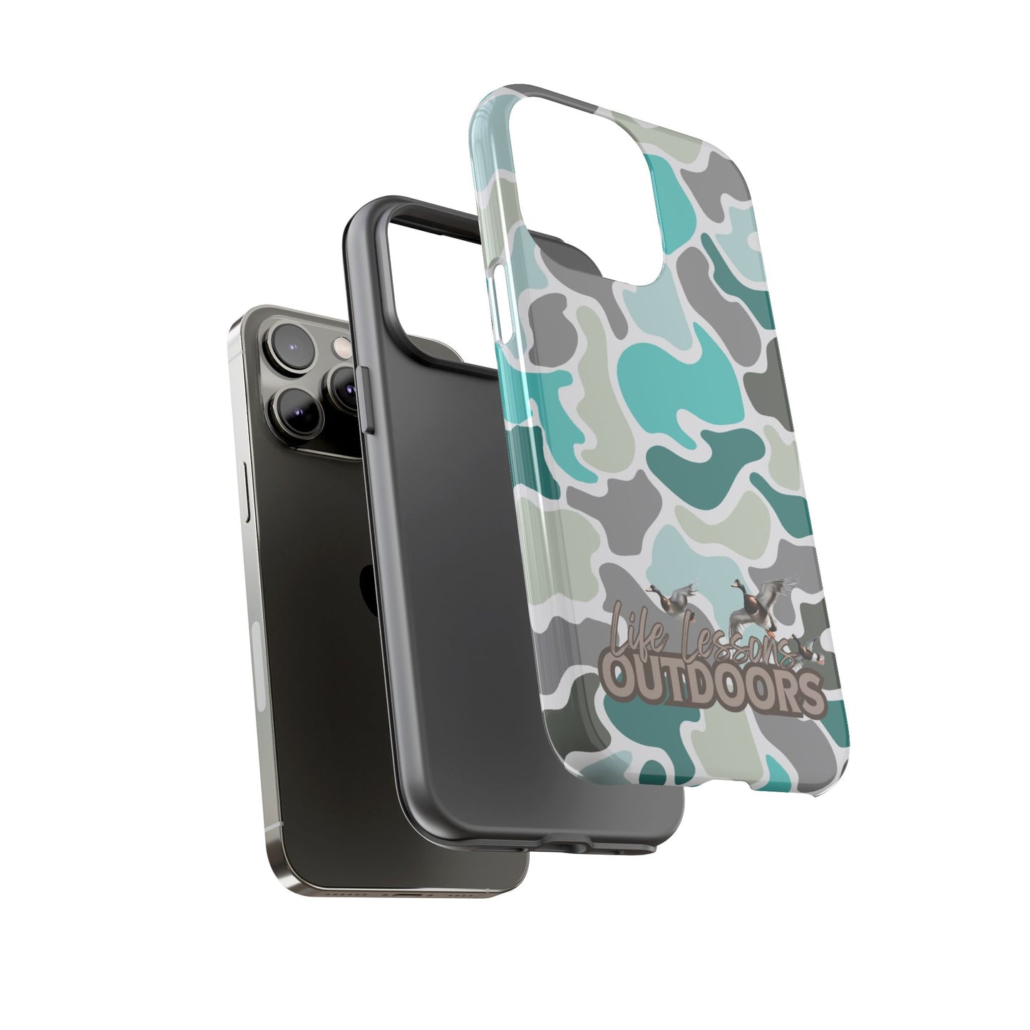 Turqoise old school camo Phone Case - Life Lessons Outdoors