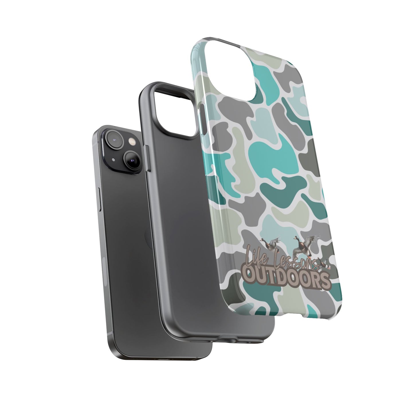 Turqoise old school camo Phone Case - Life Lessons Outdoors