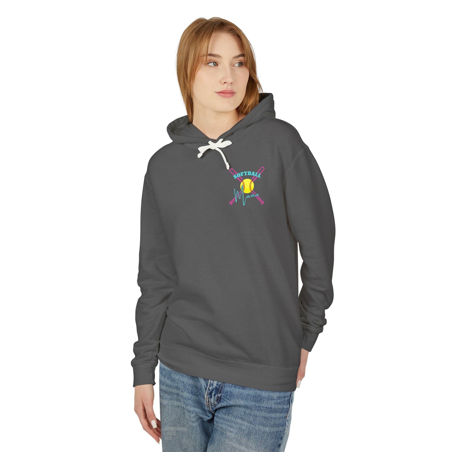Fun Softball Mama Hoodie – Lightweight Unisex Sweatshirt for Game Days
