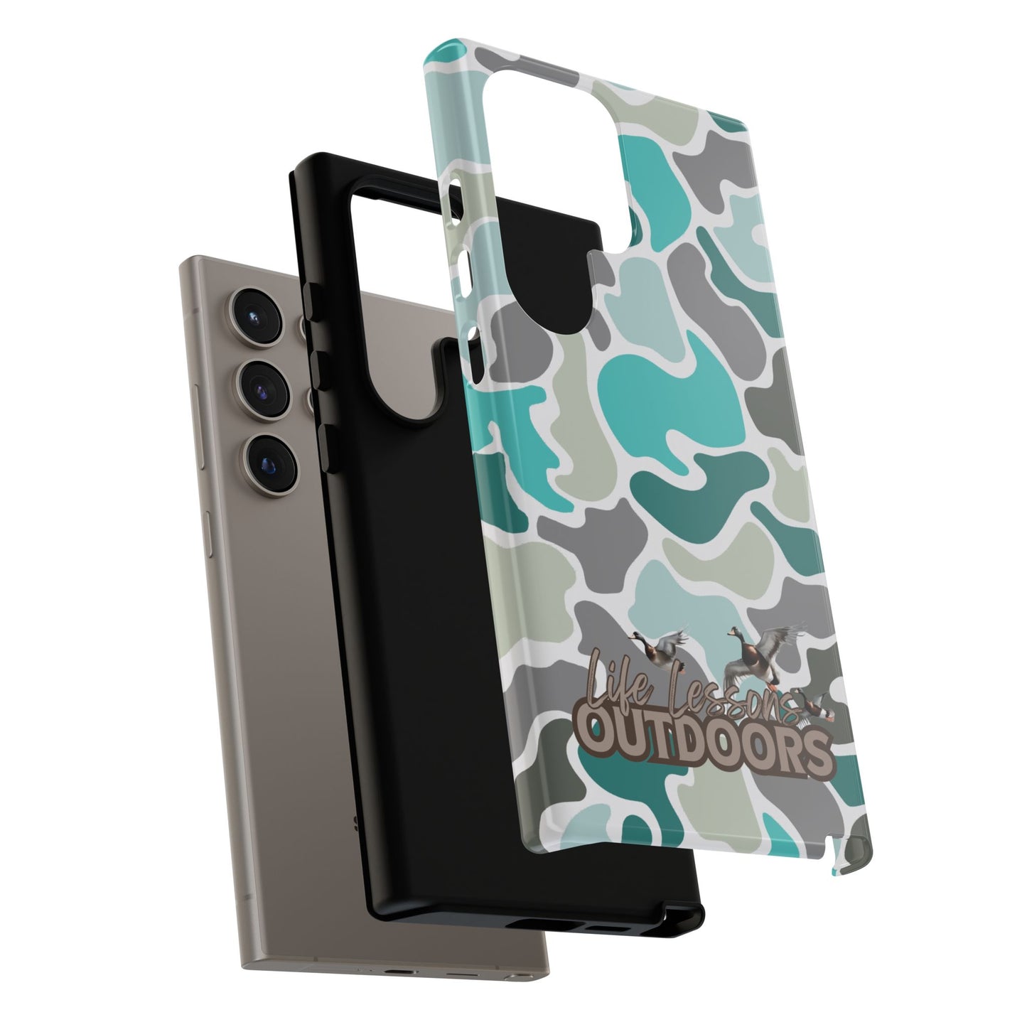Turqoise old school camo Phone Case - Life Lessons Outdoors