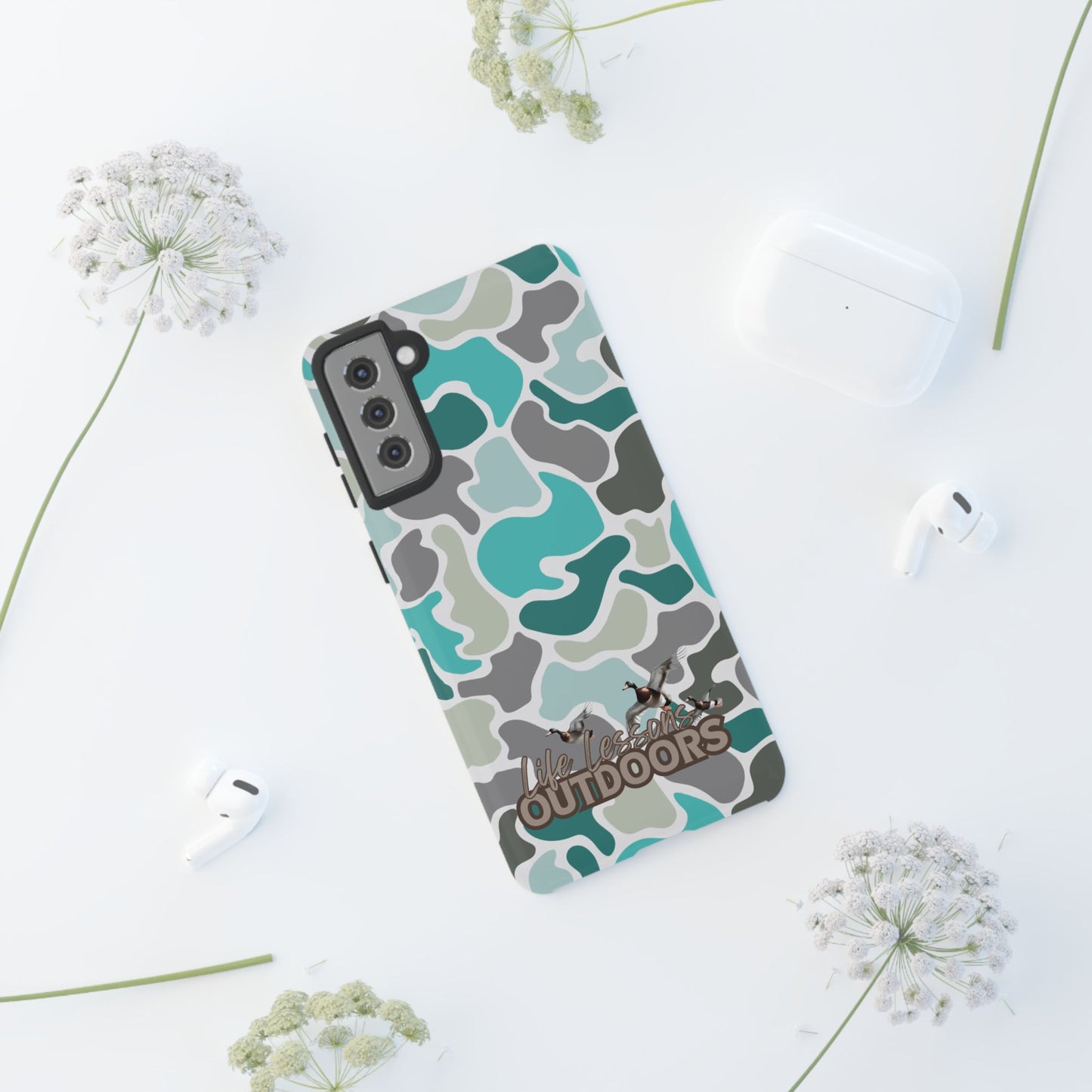 Turqoise old school camo Phone Case - Life Lessons Outdoors