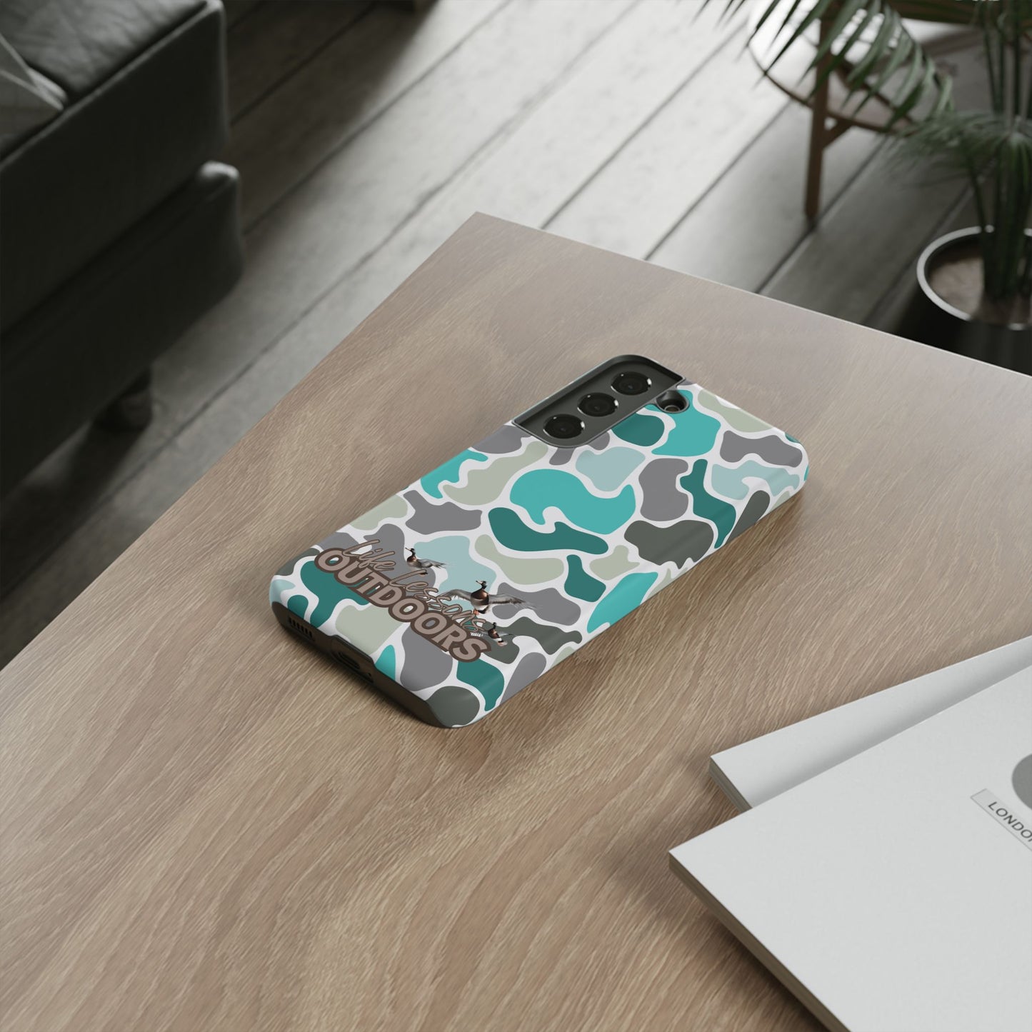 Turqoise old school camo Phone Case - Life Lessons Outdoors