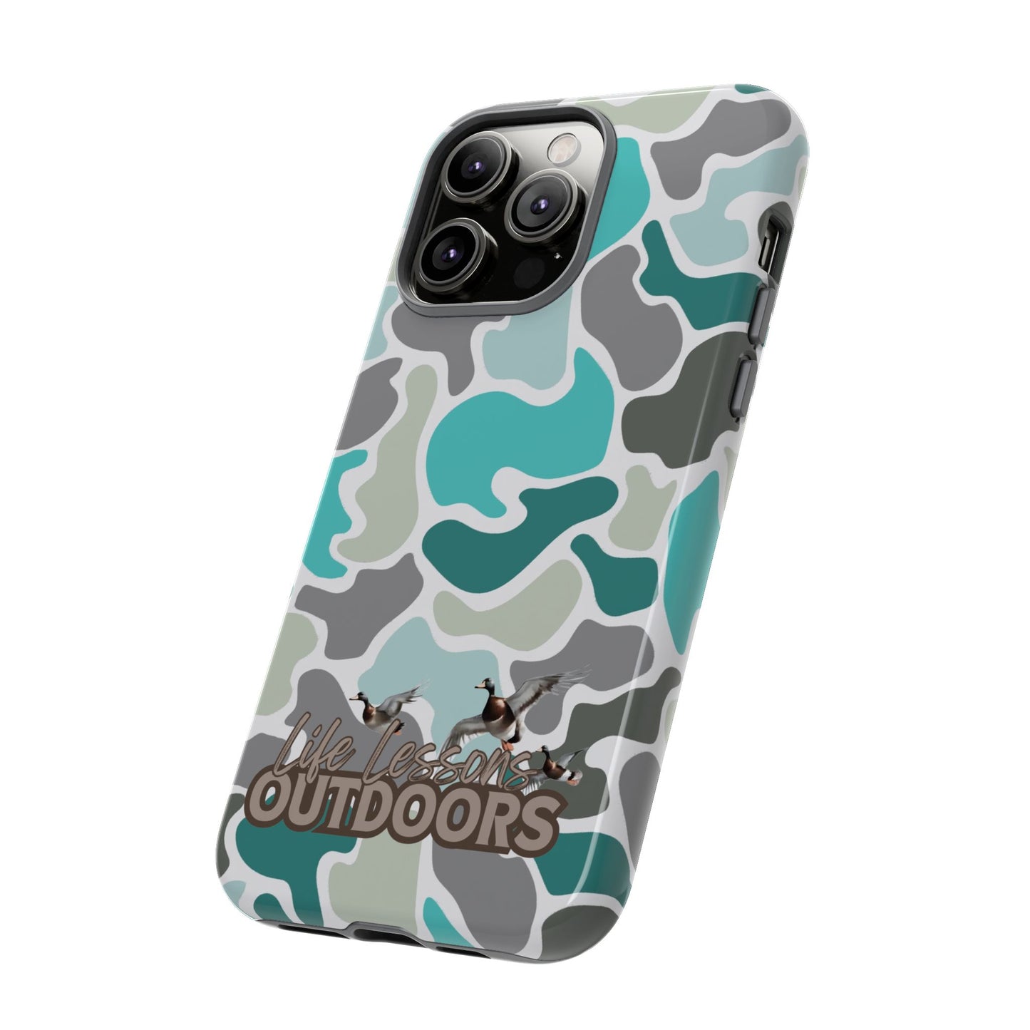 Turqoise old school camo Phone Case - Life Lessons Outdoors