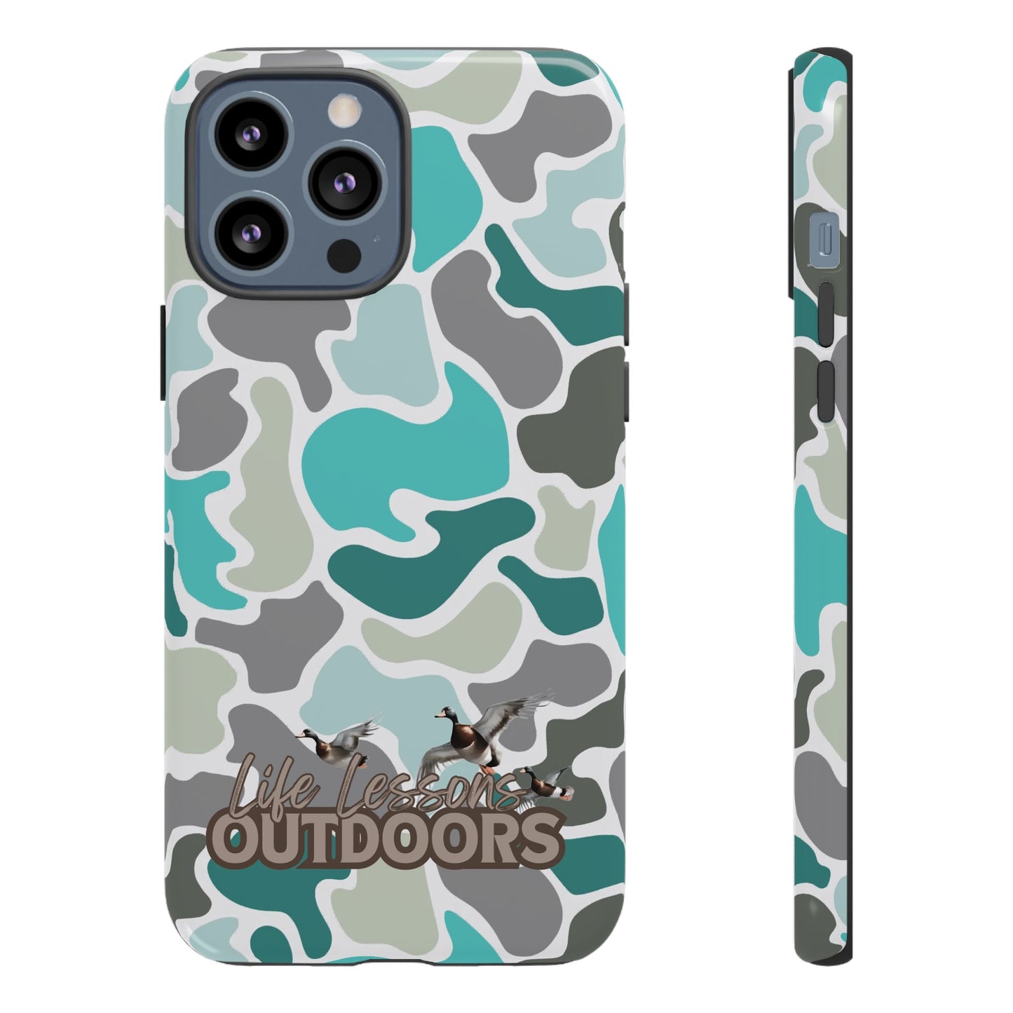 Turqoise old school camo Phone Case - Life Lessons Outdoors