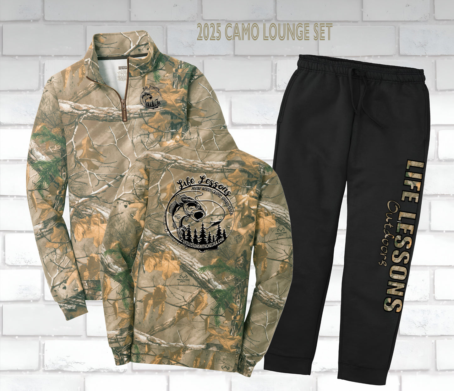 Life Lessons Outdoors 1/4 zip Camo Lounge Set