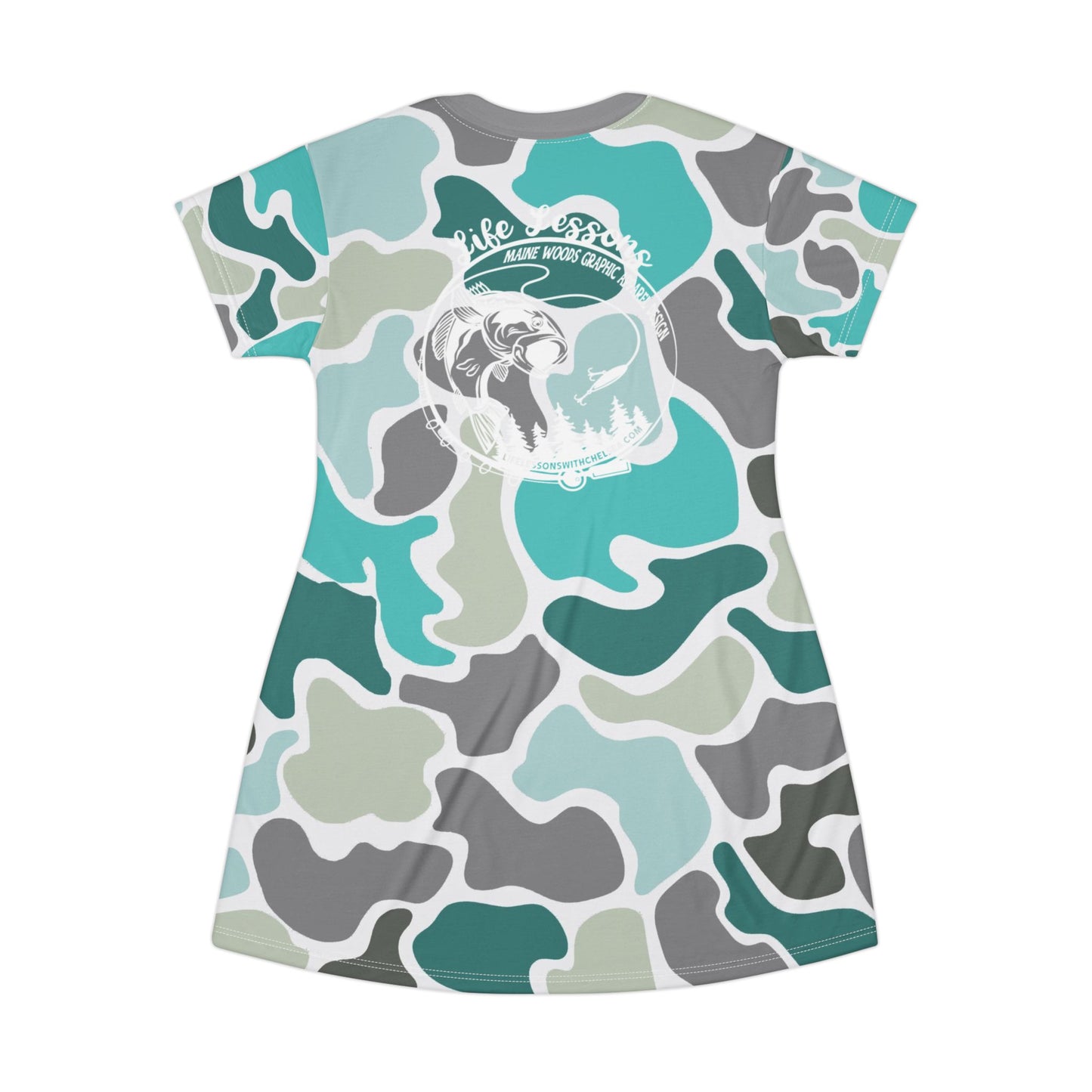 Camo Print T-Shirt Nighty Dress - Eco-Friendly Lounge Wear