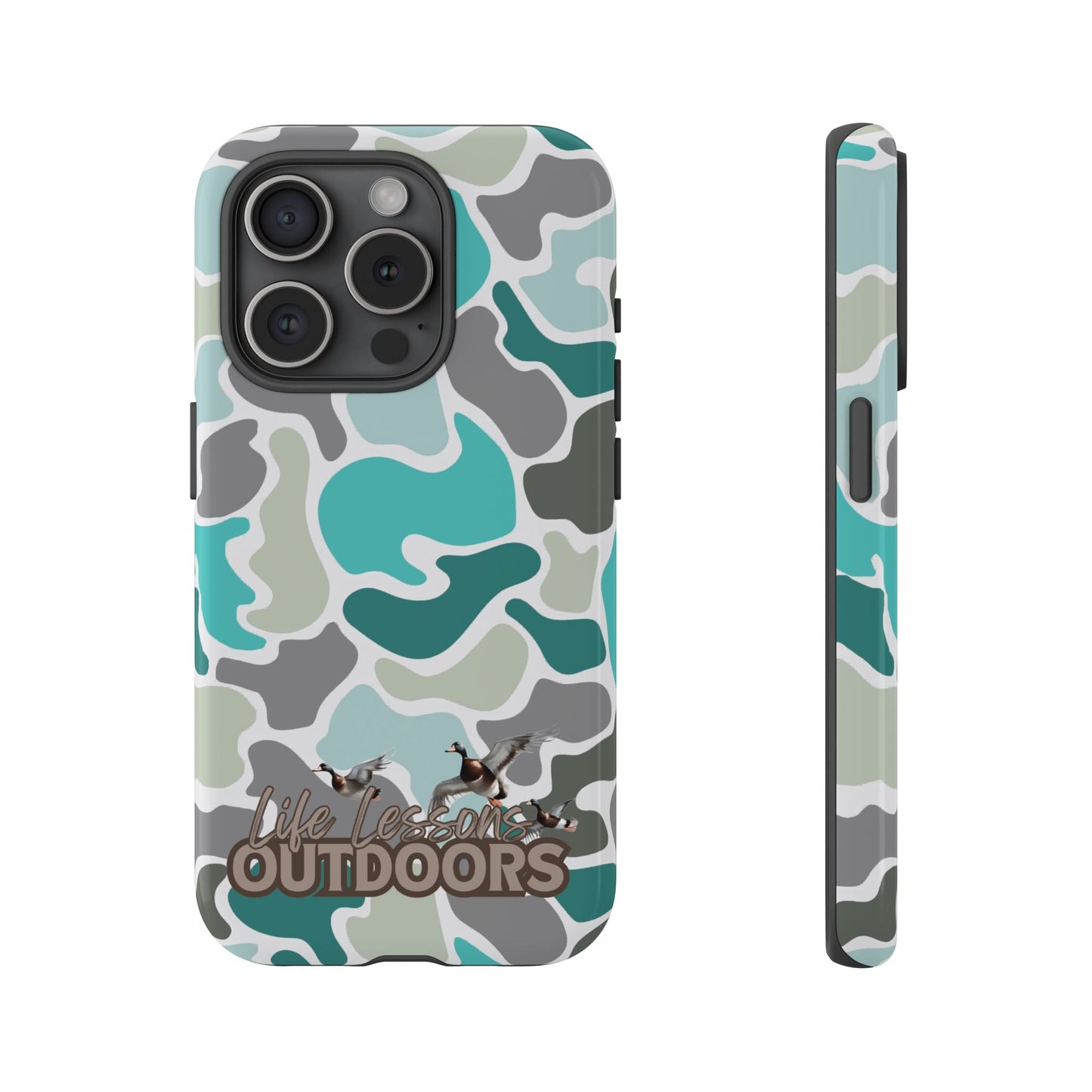 Turqoise old school camo Phone Case - Life Lessons Outdoors