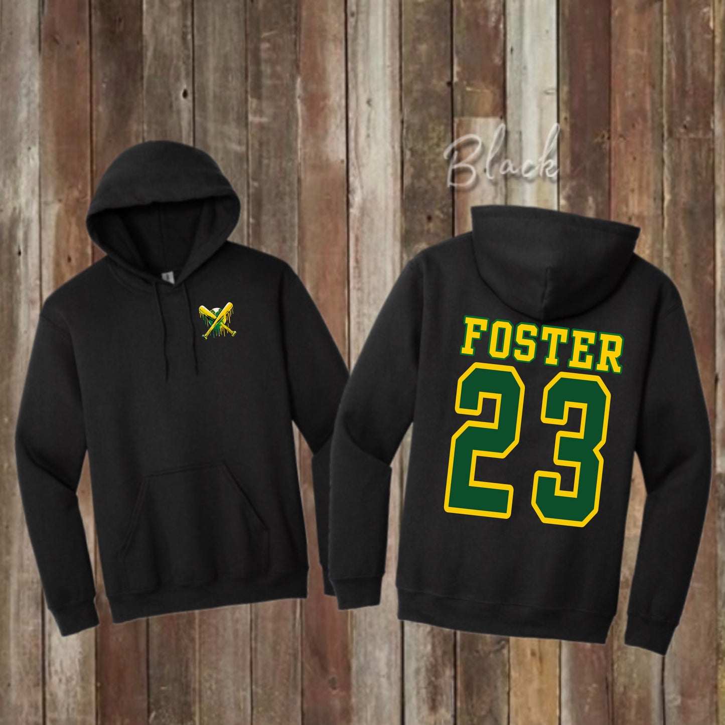 Custom Black Baseball Hoodie