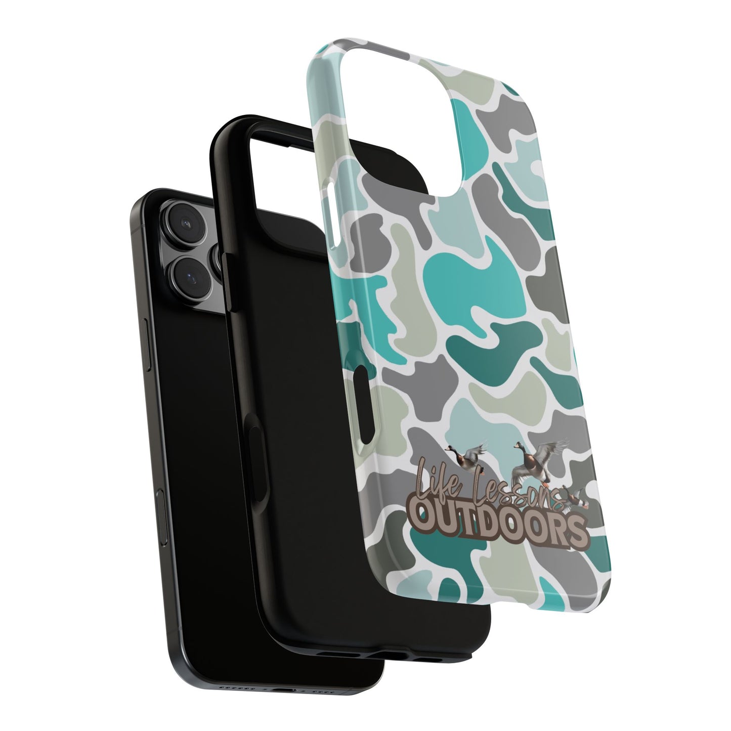 Turqoise old school camo Phone Case - Life Lessons Outdoors