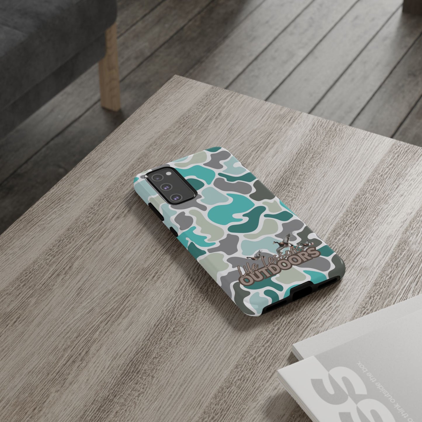 Turqoise old school camo Phone Case - Life Lessons Outdoors