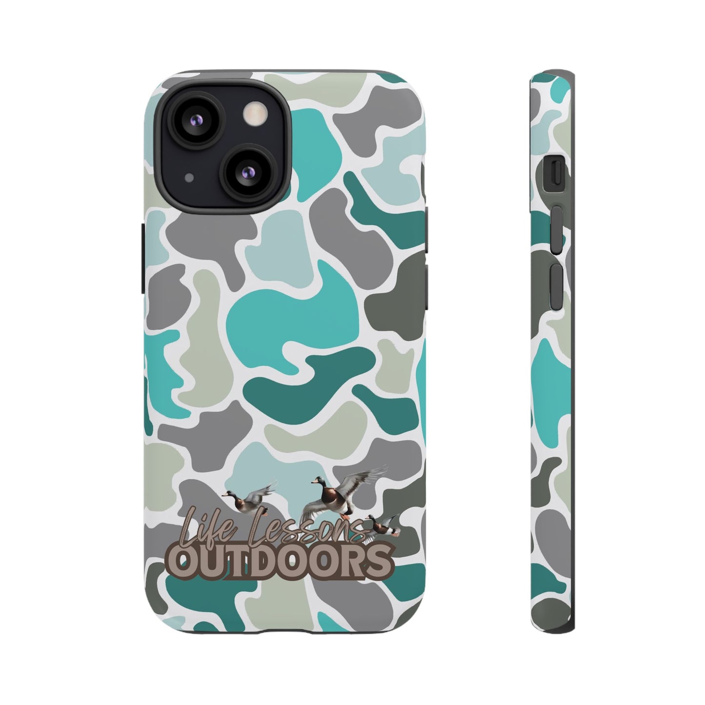 Turqoise old school camo Phone Case - Life Lessons Outdoors