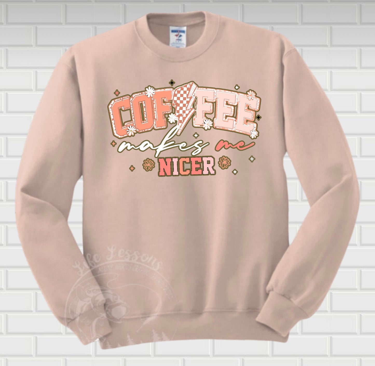 Coffee makes me nicer Fleece crew