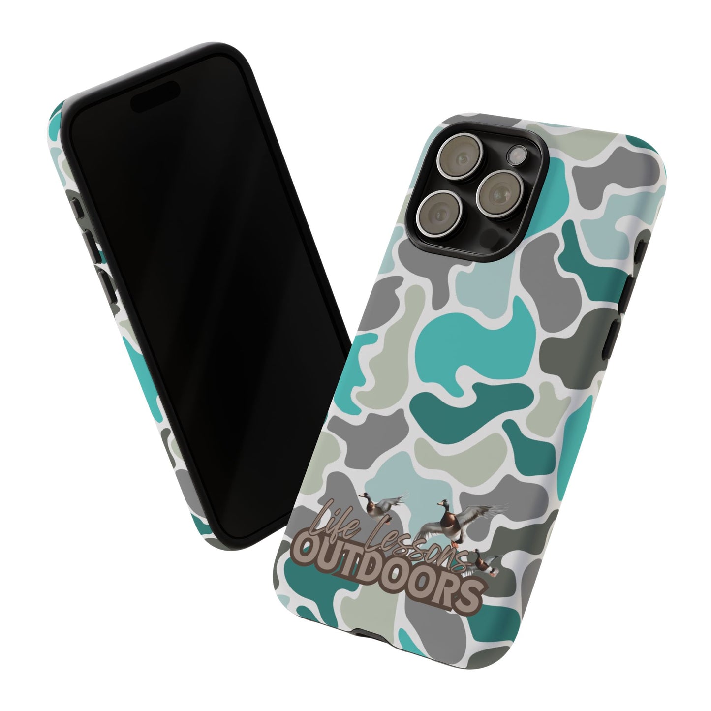 Turqoise old school camo Phone Case - Life Lessons Outdoors
