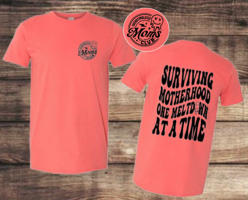 “Surviving motherhood, one meltdown at a time” Tee