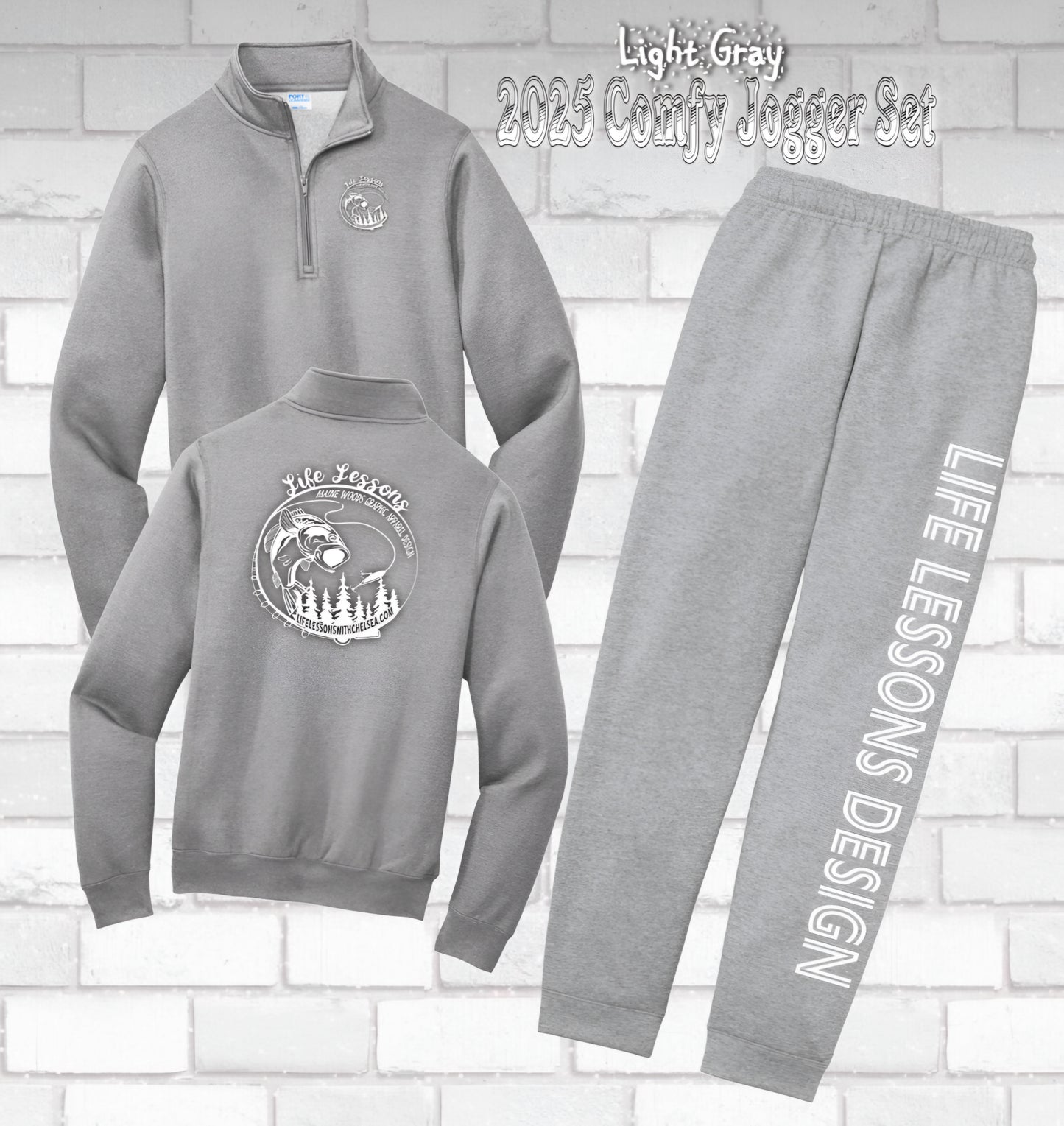 Life Lessons Design 1/4 Zip Jogger Set