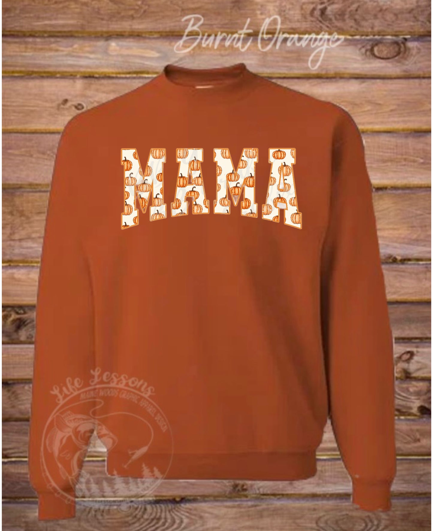 “PUMPKIN VARSITY MAMA” Fleece Crewneck
