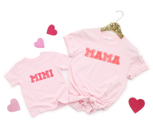 Light pink “Mama&Me heart” tees