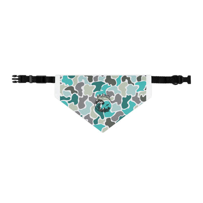 Stylish Turquoise Camo Pet Bandana Collar for Dogs - Perfect for Outings and Celebrations