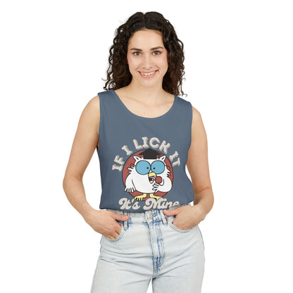 Unisex Funny Graphic Tank Top - 'If I Lick It, It's Mine'