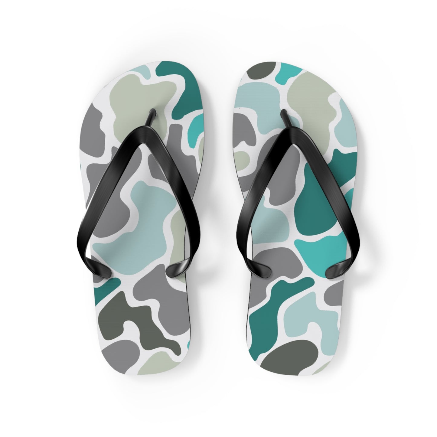 Turqois Camo Flip Flops - Comfortable Summer Sandals