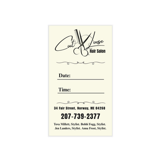 Cut Loose Custom Appointment Cards - Stylish Design for Easy Bookings