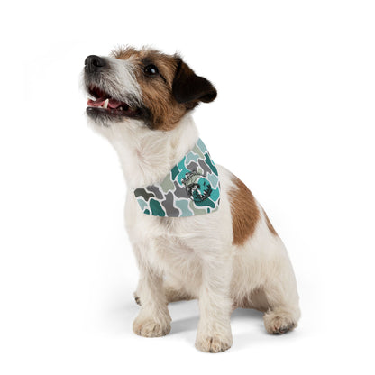Stylish Turquoise Camo Pet Bandana Collar for Dogs - Perfect for Outings and Celebrations